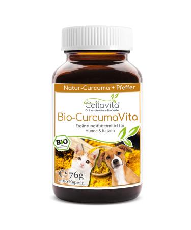 Cellavita Bio - Curcuma (turmeric) capsules for dogs & cats & animals (180 capsules) 180 pieces (1 pack)