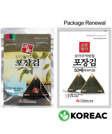 KOREAC Myungga Seaweed Wrappers for Triangular Onigiri Rice Ball - 50 Sheets - Buy Online on GoSupps.com
