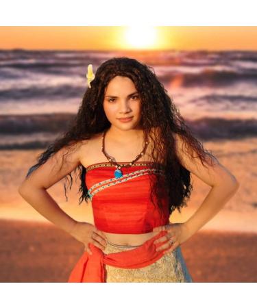 Wigs for Maui Moana Costume - Long Brown Cosplay Wigs for Men & Women | Halloween Party - Buy Online on GoSupps.com