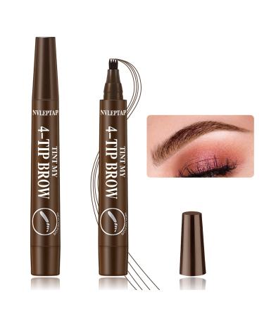 Eyebrow Pencil 2PCS Brow Pencil Eyebrow Tattoo Pen Waterproof Long Lasting Eyebrow Microblading Pen Creates Natural Brow Makeup Easily(Light Brown)