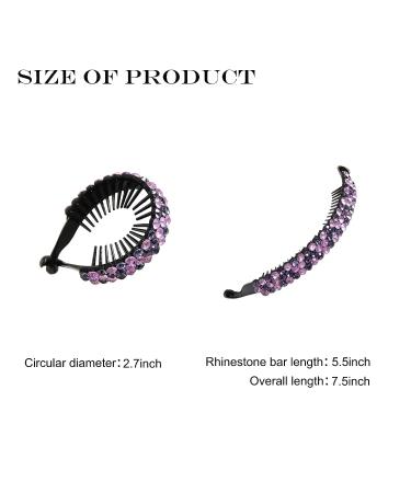 Ponytail Hair Clips - 4 Pcs Gradient Rhinestone Hair Styling Claws in White Purple Champagne Gold | Large Glittering Hair Pins Accessories for Women and Girls - Buy Online on GoSupps.com