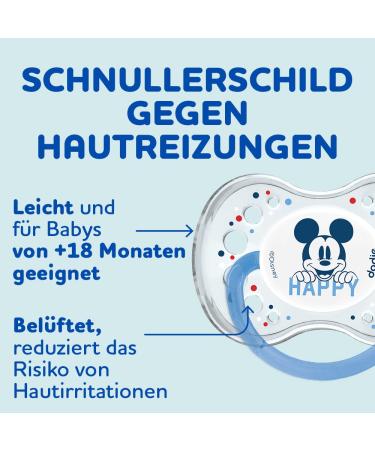 Set of 3 Mickey Anatomical Pacifiers for 18+ Months - Day & Night Comfort | International Shipping - Buy Online on GoSupps.com