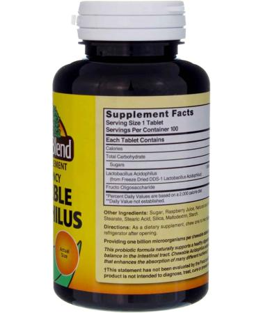 Nature's Blend Acidophilus Chewable Raspberry Flavor - 100 Tablets Pack of 4 - Buy Online on GoSupps.com