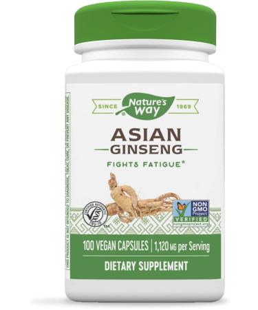 Nature's Way Premium Herbal Asian Ginseng, Fights Fatigue*, 1,120 mg per serving, Vegan, 100 Capsules 100 Count (Pack of 1) - Buy Online on GoSupps.com