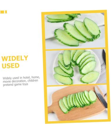 TOYANDONA 10pcs Simulation Cucumber Slice Simulation Green Cucumber Decorative Foam Fruit Realistic Fruit Fake Cheese Fake Cucumber Fake Pineapple Child Fake Vegetables Vegetable Slices Pvc - Buy Online on GoSupps.com