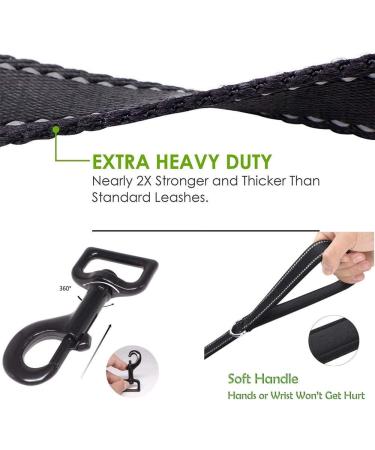1.5m Double Handle Dog Leash - Heavy Duty Nylon Rope for Large/Medium Dogs | Reflective Safety Leash Control | Strong Dual Lead for Training - Buy Online on GoSupps.com