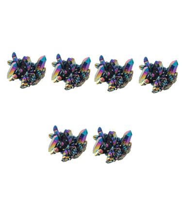 COHEALI 6 Pcs Colorful Crystal Clusters Fish Bowl Decorations Feng Shui Figurine Natural Stones Ornament Gem Colorfulx3pcs 3X3CMx3pcs