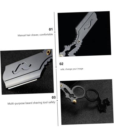 Buy Minkissy Double Ring Manual Foldable Hairdresser Razor Holder - Ultimate Men's Beard Razor for Precision Grooming - Buy Online on GoSupps.com