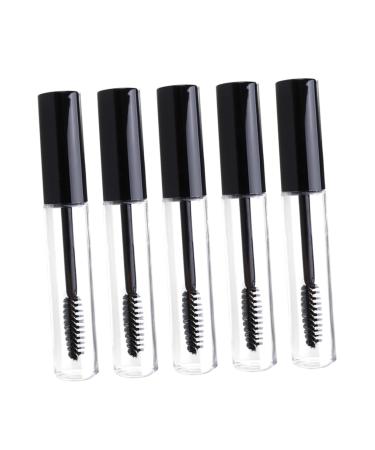 WOONEKY 5pcs Eyelash Cream Bottle Empty Mascara Tube Empty Eyelashes Bottle Eyelash Brush Tube Black