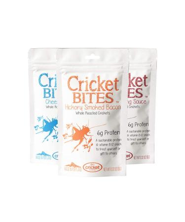 Cricket Bites: 3-Pack of Assorted Flavor Edible Insects (Made in Portland Oregon) by Cricket Flours