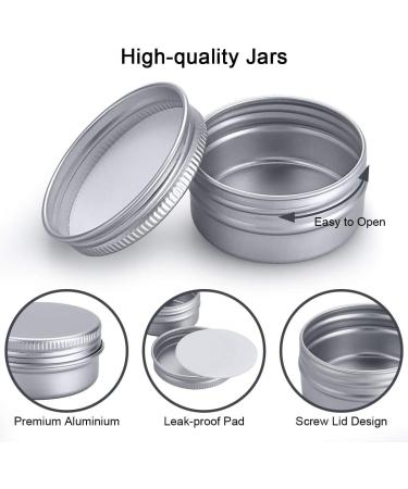 Buy 20 Aluminum Empty Jars (20ml) - Round Travel Cream Jars for Lotion Masks & Nail Art - Silver - International Shipping Available - Buy Online on GoSupps.com