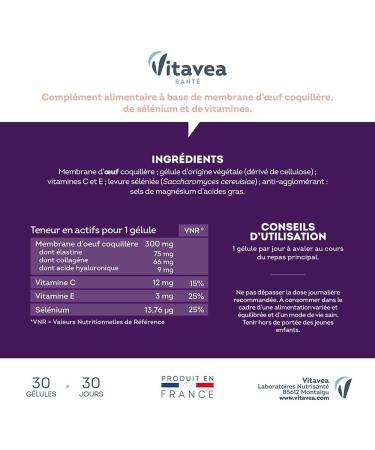 Manha Collagen Expert - Collagen and Hyaluronic Acid - Patented Complex Anti-Aging Anti-Wrinkle Proven Effectiveness - Vitamin C Selenium - Vegetarian - 30 Capsules - 30 Days - Made in France - Buy Online on GoSupps.com