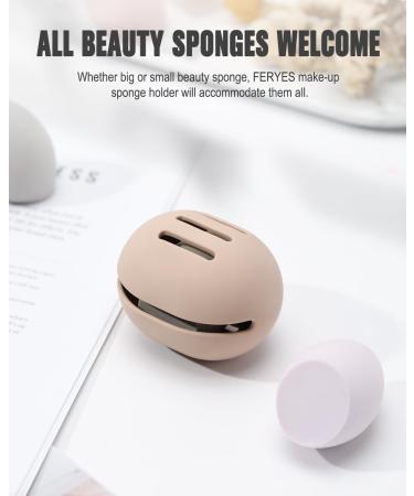 FERYES Silicone Makeup Sponge Holder - 2 PCS Travel Beauty Blender Case in Khaki & Black - Ideal for International Shipping - Buy Online on GoSupps.com