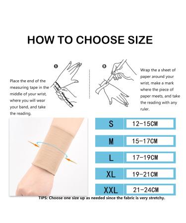 Wrist Compression Sleeve for Tendonitis & Arthritis Relief - Elastic Carpal Tunnel Support Band (Beige Medium) | Pain Relief for Fitness & Sports - Buy Online on GoSupps.com