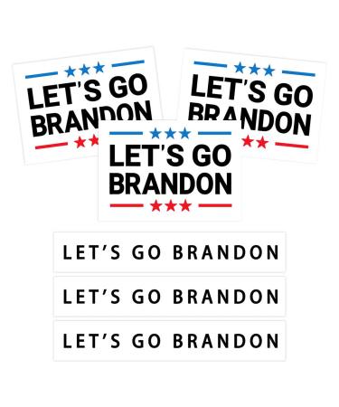 12 Sheets Let's Go Brandon Temporary Fake Tattoos Stickers Black Body Arm Chest Shoulder Tattoos for Men&Women