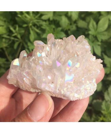 Specimen Healed 70g Natural Crystal Quartz Cluster Colourful Specimen Electroplating Coated Reiki Stone Home Decoration Craft As a Gift ERTEYIN