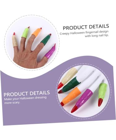 FRCOLOR 50 Pcs Fake Finger Cot Witch Fake Finger Nail Vampire Costume Nails Finger Nails for Halloween Martian Witch Fingers Halloween Party Costume Favors Fingernail Make up Plastic - Buy Online on GoSupps.com