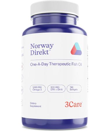 Norway Direkt Omega-3 Fish Oil 3000mg Concentrate | 1060mg EPA 740mg DHA | Pharmaceutical Grade (180 Softgels) - Buy Online on GoSupps.com