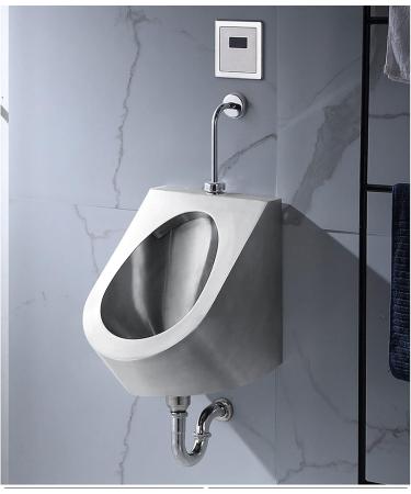 Wall-Mounted Stainless Steel Urinal Commercial High-Efficiency Induction Flushing Men's Urinal Bathroom Accessories Urinal with Infrared Automatic Flushing Valve Suitabl - Buy Online on GoSupps.com