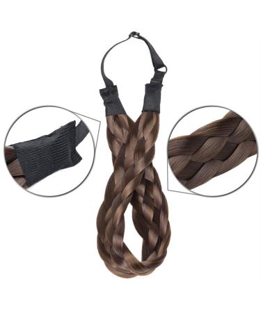 Tess Braided Hair Band | Adjustable Brown Ombre Hair Tie for Women | Large Hair Accessories (3.8cm Wide 50g) - Perfect for Braids & Dutt Styles - Buy Online on GoSupps.com