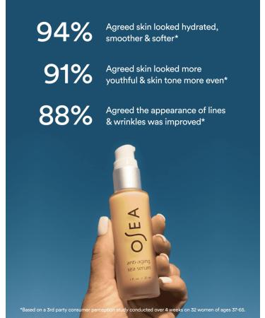 OSEA Anti-Aging Sea Serum 1 oz | Brightening Natural Peptides | Clean Non-Toxic Seaweed Skincare | Vegan & Cruelty Free - Buy Online on GoSupps.com