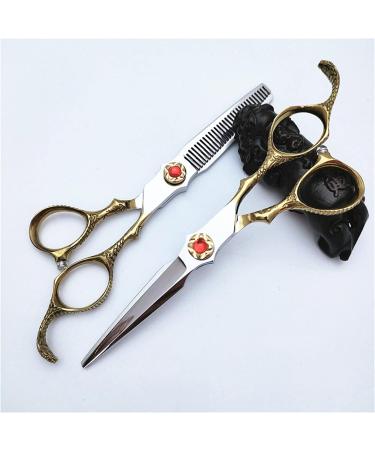 Hair Cutting Kit 6 Inch Golden Handle Hair Clipper Big Gem Hairdressing Scissors Teeth Scissors Sharp Hair Thinning Scissors Professional Hair Cutting Scissors - Buy Online on GoSupps.com