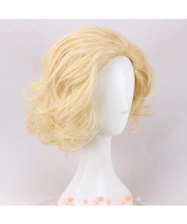 Hairpieces Monroe Warm Gold Short Curly Hair Classic Retro Fluffy Lady Wig Rose net high Temperature Silk Foreign Trade Single