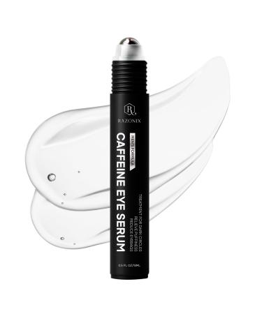 RAZONIX Eye Bags Treatment for Men: Caffeine Eye Roller for Puffy Eyes and Puffiness Under Eye Cream for Dark Circles (Medium, Unscented) Unscented 0.5 Fl Oz (Pack of 1)