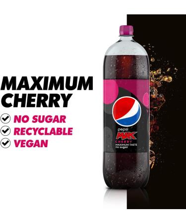 Pepsi Max Cherry 2L - Refreshing Zero-Calorie Soda Drink - Buy Online on GoSupps.com