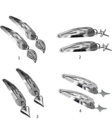 Silver Leaf Clip Hairpin Y2K Cute Barrette Heart Hair Clip Fashion Hairpin Headwear Girl Hair Accessoires Metal Bangs Clip Hairpin Hair Accessories Clip - Buy Online on GoSupps.com