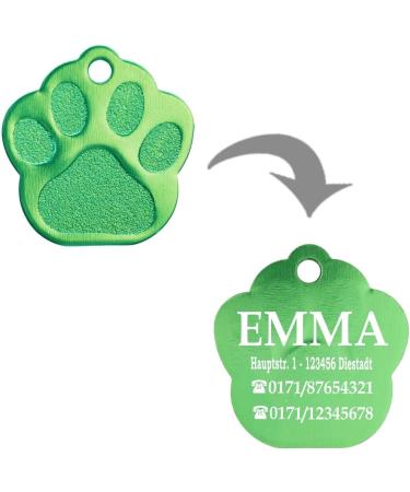 Personalized Dog & Cat Paw Pendant - Custom Engraved Name Collar for Medium to Large Pets | Ibera Gifts (Red) - Buy Online on GoSupps.com