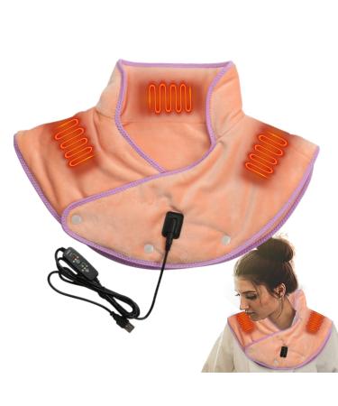 Odern heating pillows for the shoulder-neck-shoulder wrap electrical shoulder warmer |Heated scarf with 3 heating levels safe skin -friendly heating pillows relief of cramps and back pink