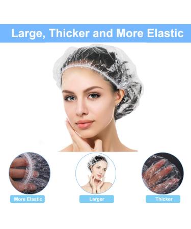 100+10 Disposable Clear Shower Caps for Women - Waterproof Plastic Bath Caps for Hair Processing - Elastic Caps for Home & Hotel Use - Buy Online on GoSupps.com