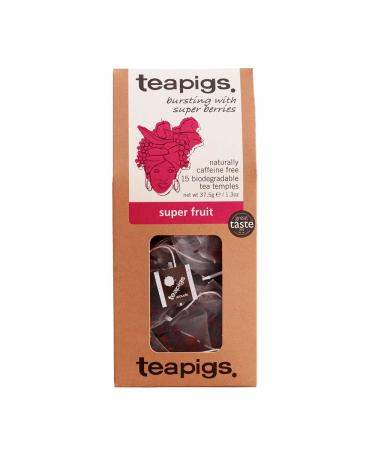 Teapigs Super Fruit Tea Made With Whole Fruit (6 Packs of 15 Tea Bags) Caffeine Free Super Fruit Tea