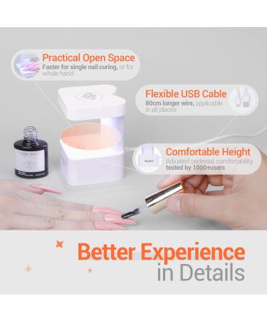 Modelones Mini LED Nail Lamp - Portable UV Gel Nail Dryer with Quick-Dry Technology - Travel-Friendly Cute Meow Design for Home DIY Manicures - Buy Online on GoSupps.com