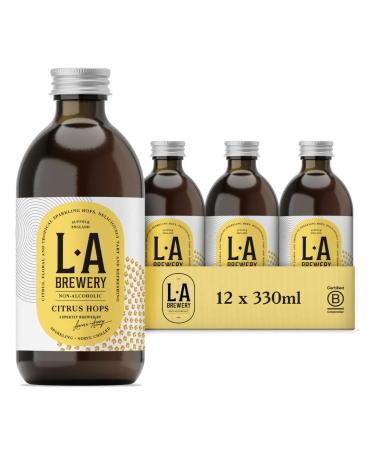 L.A Brewery | Non Alcoholic Sparkling Craft Kombucha Drink Citrus Hops Low Sugar Gluten Free & Vegan | Brewed in the UK (12x330ml Bottles)