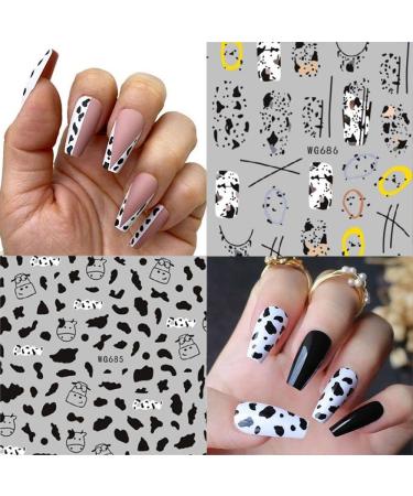 Women Stylish DIY 3D Slider Nail Art Decoration Manicure Tool Cow Butterfly-shape Pattern Nail Sticker(01) Style1 - Buy Online on GoSupps.com