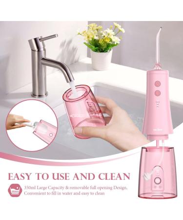 350mL Water Flosser - Cordless Dental Oral Irrigator with 6 Jet Tips 3 Modes USB Rechargeable IPX7 Waterproof - Perfect for Home & Travel (Pink - Buy Online on GoSupps.com