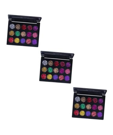 NOLITOY Eye Shadow Palettes 3pcs 15 Eye Shadow Eyeshadow Palette Diamond Sequins Eyeshadow Pallet 0.04 Ounce (Pack of 1) As Shownx3pcs