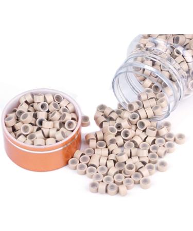 500Pcs 5.0mm Silicone lined Micro Rings for Pre Bonded Hair Extensions, Beige Blond Color - Buy Online on GoSupps.com