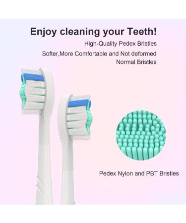 FOSOO Electric Toothbrush Replacement Brush Heads - 4 Count, Compatible with APEX/NOV/LUX Electric Toothbrush, Pedex Bristles - Buy Online on GoSupps.com