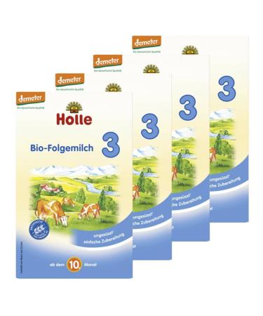 3Holle Organic Follow-up Milk from 10th Month - Pack of 4 - 4 x 600 g