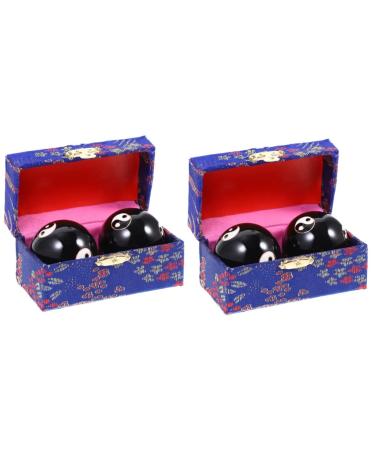 Gleavi 4 pieces massage globe meditation hand bales Massage tool massage ball reusable metal balls hand -rolling gymnastics ball boccia the roles old