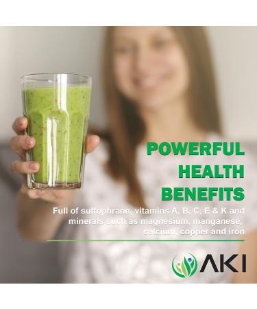AKI Natural Broccoli Sprout Powder - 5.29oz (150g) | Rich in Vitamins & Antioxidants | Sulforaphane Supplement | Ideal Superfood for Smoothies | NON-GMO - Buy Online on GoSupps.com