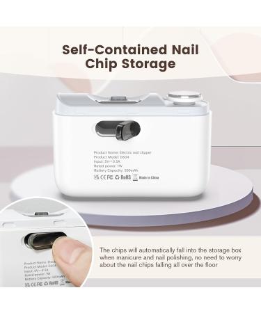 Automatic Electric Nail Clipper 2-in-1 with Trimmer & Light for All Ages - Baby Child Adult & Senior - White - Buy Online on GoSupps.com
