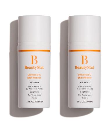 BeautyStat Universal C Skin Refiner - Vitamin C Serum for Face 20% Pure L-Ascorbic Acid - Created by a 20+ Year Skincare Cosmetic Chemist (Duo 30 ml)