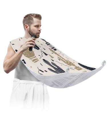 Beard Bib Apron Beard Bib Hair Catcher for Men Shaving and Trimming Non-Stick Waterproof Beard Cape Grooming Cloth Abstract Cactus
