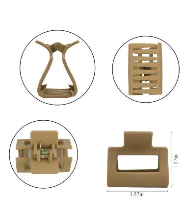 Small Matte 7 Color Hair Clips for Women Girls Kids - 1.6 Inch Mini Claw Clips for Thin Thick Hair - Non-slip Cute Double Rows Design - Square Jaw Clips with Gift Box - Buy Online on GoSupps.com
