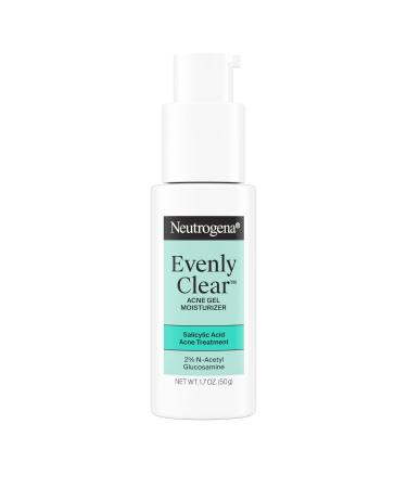 Neutrogena Evenly Clear Acne Gel Moisturizer with Salicylic Acid & N-Acetyl Glucosamine Lightweight Non-Greasy Face Moisturizer Helps Treat Breakouts & Visibly Fade the look of Post-Acne 1.7 fl. oz