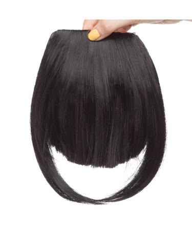 SEGO Clip-in Pony Hairpiece Extensions - Realistic Dark Black Fringe Bangs One Piece Front Hair Extension for International Shipping - Buy Online on GoSupps.com